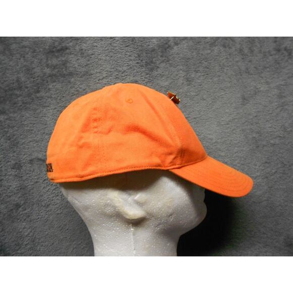 HARLEY DAVIDSON Hat Cap Mens Womens Biker Medium Orange Used Stains WITH PIN - Picture 2 of 9